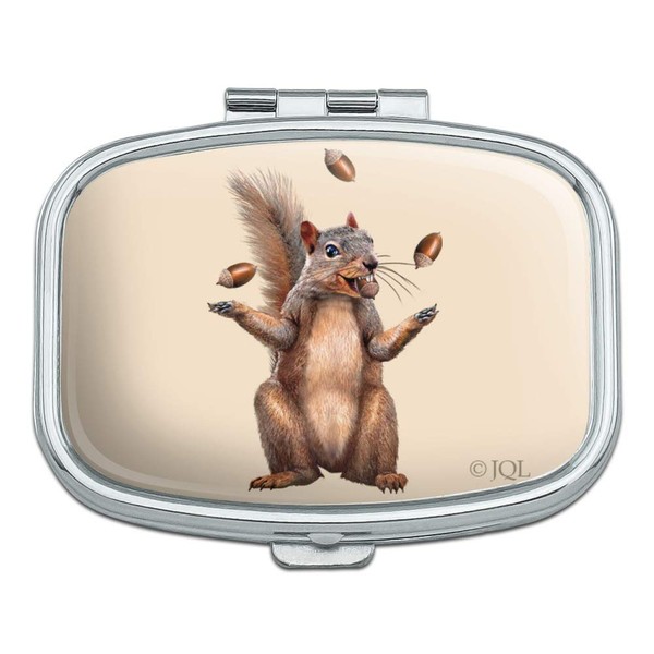 Squirrel Juggling His Nuts Crazy Funny Rectangle Pill Case Trinket