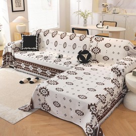 OstepDecor Sectional Couch Covers 2 Pieces, L Shaped Couch Cover Blanket, Sectional Sofa Cover Washable, Chaise Lounge Sofa Slipcovers Pet Furniture Protector for Dogs (71"x110"+71"x118", Coffee)