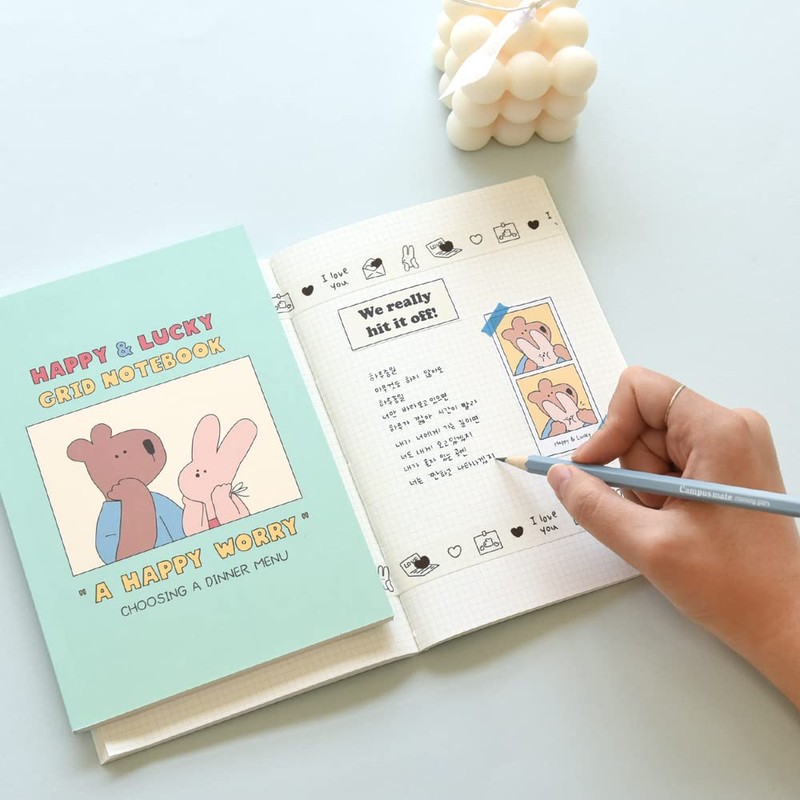 Mono Like B6 Happy and Lucky Grid Notebook, Set of