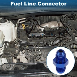 A ABSOPRO Female Flare Reducer Hose Fitting Adapter AN6 AN6 Fuel Line Connector Aluminum Blue