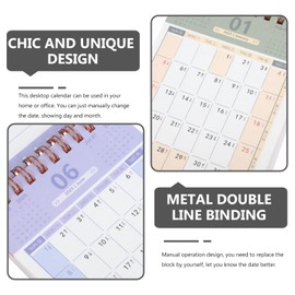 NUOBESTY Mini Desk Calendar Standing Flip Calendar 2024-2025 Pocket Calendar 18 Month Calendar Schedule Planner Calendar for Office School 2024.07-2025.12