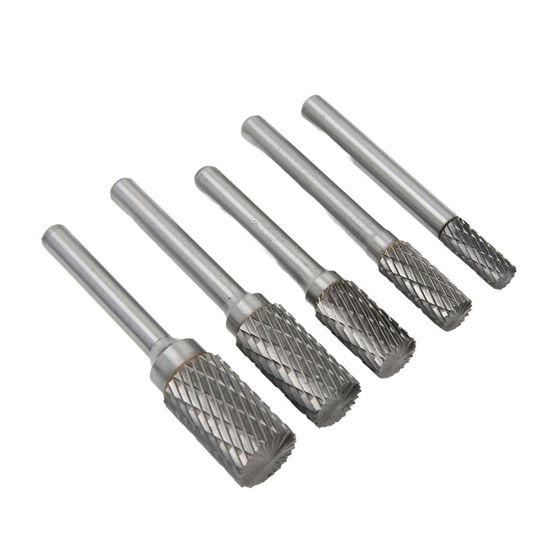 Double Cut Carbide Burrs Rotary Files Set 6mm Shank for