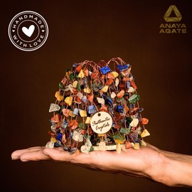 7 Chakra Healing Crystal Tree of Life Handmade Gemstone Bonsai Trees for Home and Office Desk Decor Feng Shui Money Tree for Positive Energy, Wealth, Luck, Reiki, Protection, Spiritual Gift for Women