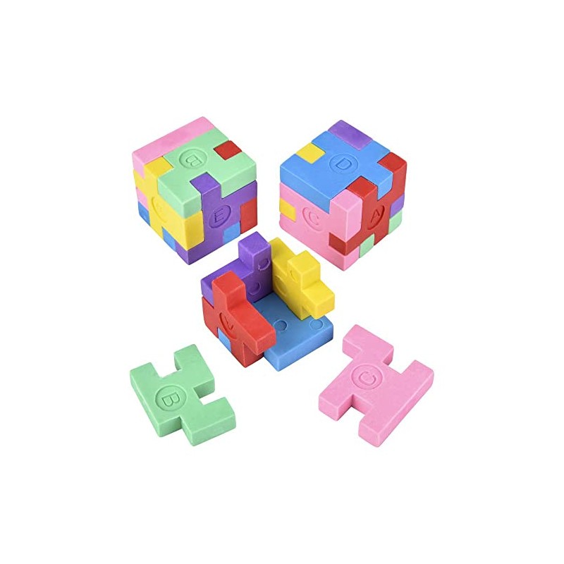 Puzzle Cube Eraser, Package of 12