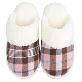 riemot Warme Hausschuhe Herren Damen Winter,Plüsch Gefütterte Pantoffeln Flauschige,Memory Foam Hauspantoffeln,Unisex Indoor Outdoor Slippers Rutschfest,Kuschelige Komfort Rosa 38-39 EU