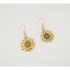 Picano Antique Gold Silver Sunflower Dangle Earrings for Women (Antique
