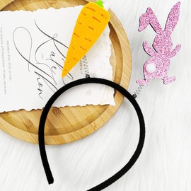 XIELIME Easter Hair Bands Bunny Carrot Headbands Easter Hair Hoop Hair Accessories Easter Party Hair Accessories Party Hair Decoration Hair Clasp Hair Supplies Gifts