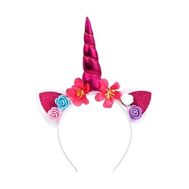 EROSPA® Unicorn Headband Girls Carnival Birthday Party White Pink