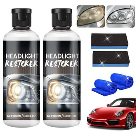 YOUSHEME 2024 Updated Automotive Headlight Lens Restorer,Professional Car Cared Headlight Lens Restorer Kit, Head Light Cleaner for Cars,Headlight Lens Decontamination Repair Kit(
