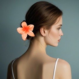 Flomiara 3 x Blumen-Haarspangen für Damen, hawaiianische Haarklammern, Sommer-Reise-Haar-Accessoires, seitlicher starker Halt, Druck-Klauen-Clip, Haarnadel für Mädchen, Frauen, dickes, dünnes Haar