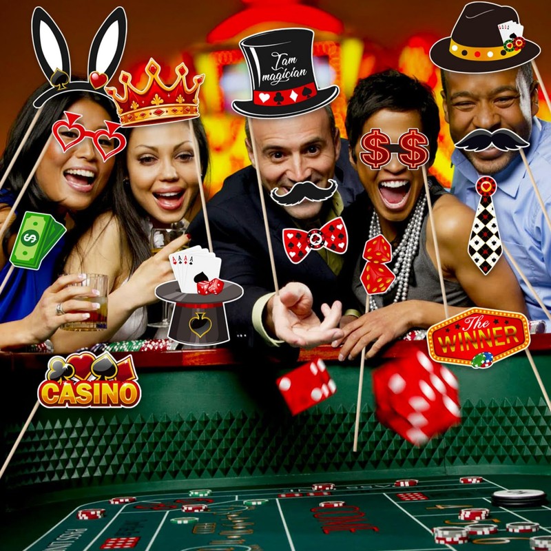 30PCS Las Vegas Photo Booth Props