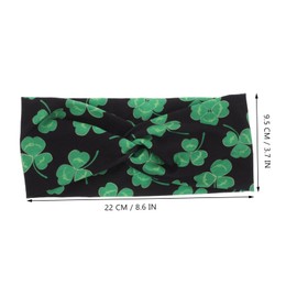 Healvian Knotted Headband for Women and Girls Stretchy Shamrock Hair Accessory for Patrick's Day Celebrations Comfortable Fit for Yoga and Sports Irish Design