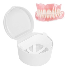 Estuche de Retenedor de Dentadura Postiza de 2 Uds, Estuche de Contenedor Protector de Boca Parcial Portátil, Estuche de Dentadura Postiza, Cajas de Almacenamiento de Dentadura de Ortodoncia(blanco)