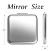 Compact Mirror for Purse, Metal Square Shell, Double-Sided 1X/2X Magnifying,