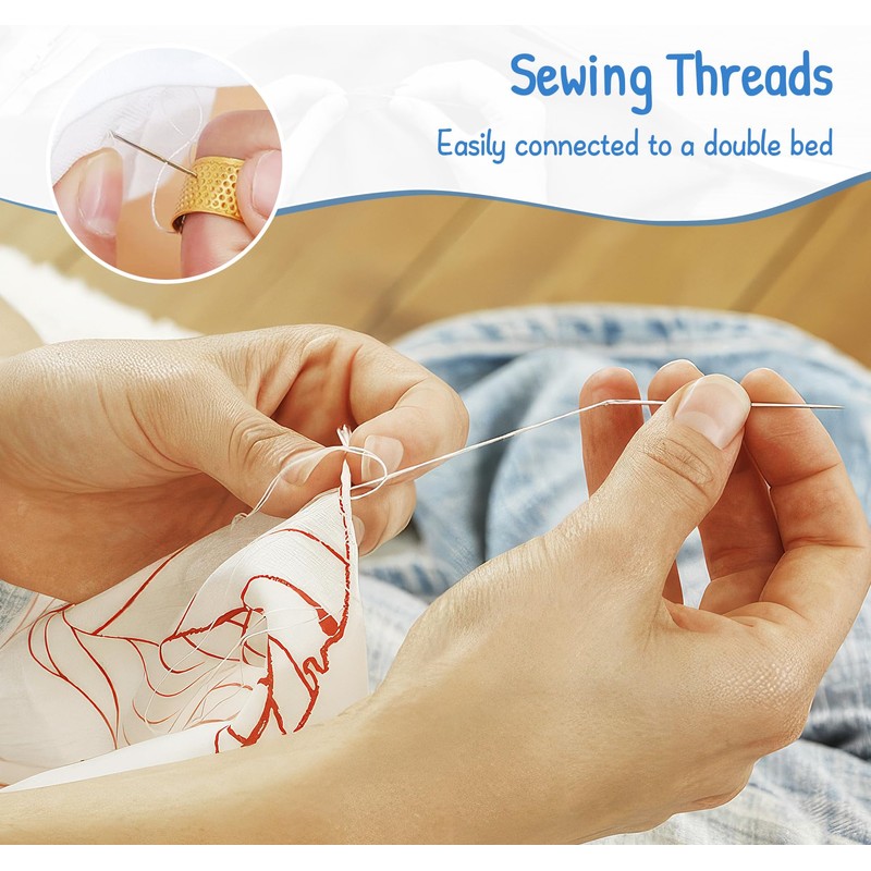 2 x thread for sewing, 1000 yard white sewing thread,