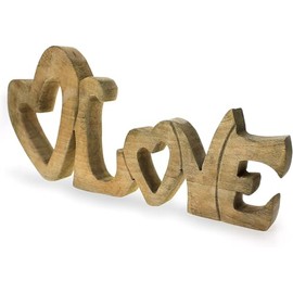 TEMPELWELT Decorative Wooden Stand, Lettering Happiness, 25.5 x 8.5 cm, Wooden White Country House, Stand, Decorative Sign, Wooden Sign, Wooden Decoration, Wedding