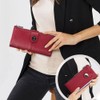 Contacts Airtag Wallet Leather Turnlock Clutch Purse Womens Zipper Phone