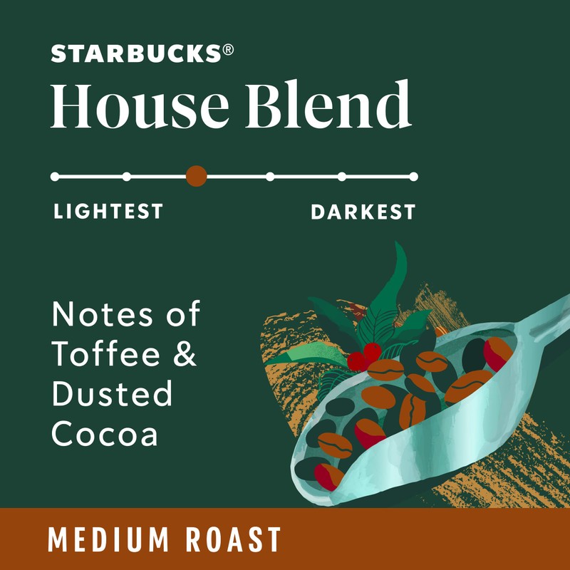 Starbucks K-Cup Coffee Pods, Medium Roast Coffee, House Blend for