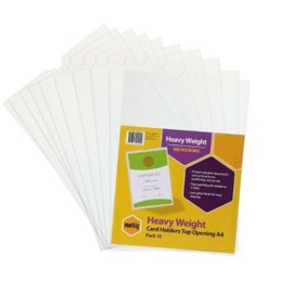 Marbig 2006000 Card Holders Unpunched A4 Clear Pack 10
