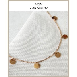 LUUK LIFESTYLE Stainless steel jewellery set consisting of necklace and bracelet in modern design, gift idea for girlfriend, women's jewellery, fashion accessories, waterproof and resistant, rosé gold