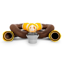 Camco 39667 Revolution 20' Sewer Hose Kit with Swivel Fittings and Wye Connector - Ready To Use Kit with Fittings, Hoses, and Storage Caps, Great For RVs with Separate Tank Valves