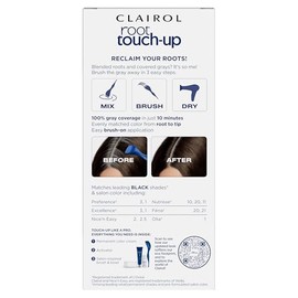 Clairol Raíz Touch-Up by Nice'n Easy Tinte permanente para el cabello, 2 colores de cabello negro, paquete de 1