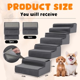 ROYALAY 4 Pack Dog Ramp for Stairs, Interlocking Dog Stairs for Small Dogs