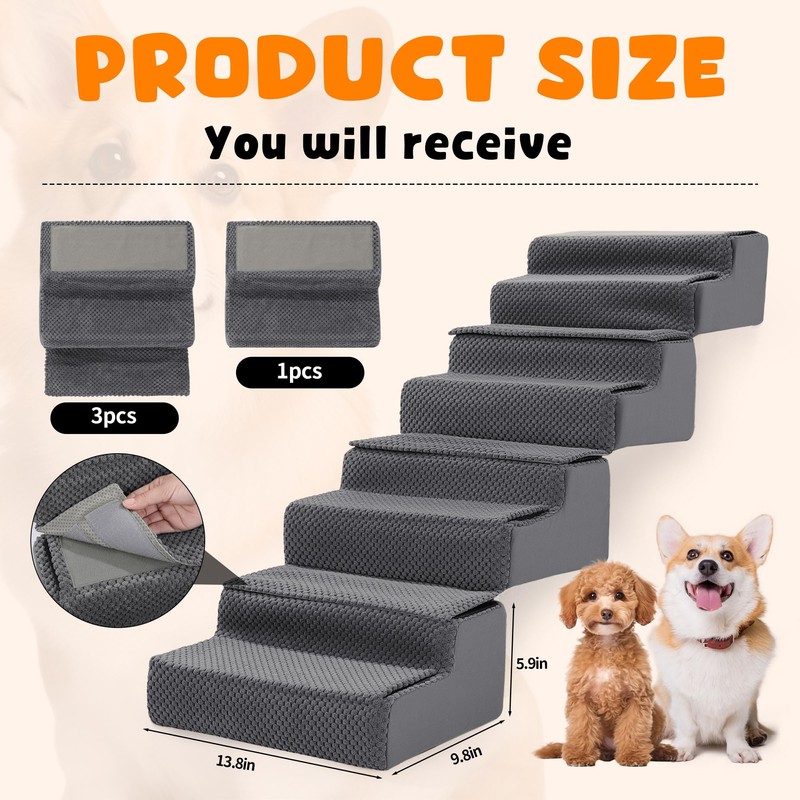 ROYALAY 4 Pack Dog Ramp for Stairs, Interlocking Dog Stairs