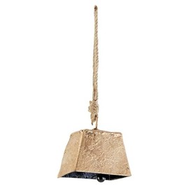 47th & Main Rustic Hanging Gold Vintage Bell for Décor, X-Small, Square