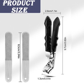 Outfany Clipmaster Pro Nail Clippers, Toenail Clippers for Elderly, Portable Heavy Duty Nail Clippers, Ergonomic Toe Nail Clippers, with 2pcs Nail File, for Thick Nails and Ingrown Toenails