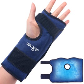 NEWGO Wrist Ice Pack Wrap for Hand, Flexible Carpal Tunnel Ice Pack Wrap, Cold Compression Hand Ice Pack for Tendonitis, Sprain, Arthritis, Swelling-Navy Blue
