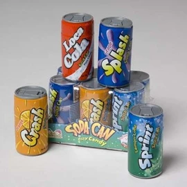 SODA POP FIZZY CANDY 6 CT IN 72 PACK DISPLAY, Case Pack of 72