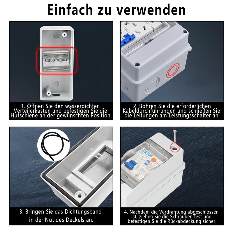 Fuse Box 2-Way Small Distributor: IP65 Waterproof Fuse Box Surface-Mounted