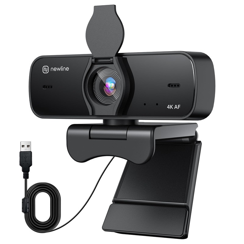 Cámara Web 4K para PC con Micrófono, Enfoque Automático Mejorado,