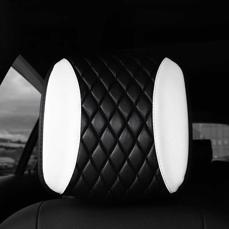 KHGUZ Car Headrest Cover, Soft Leather Dirt-Proof Vehicle Seat Head