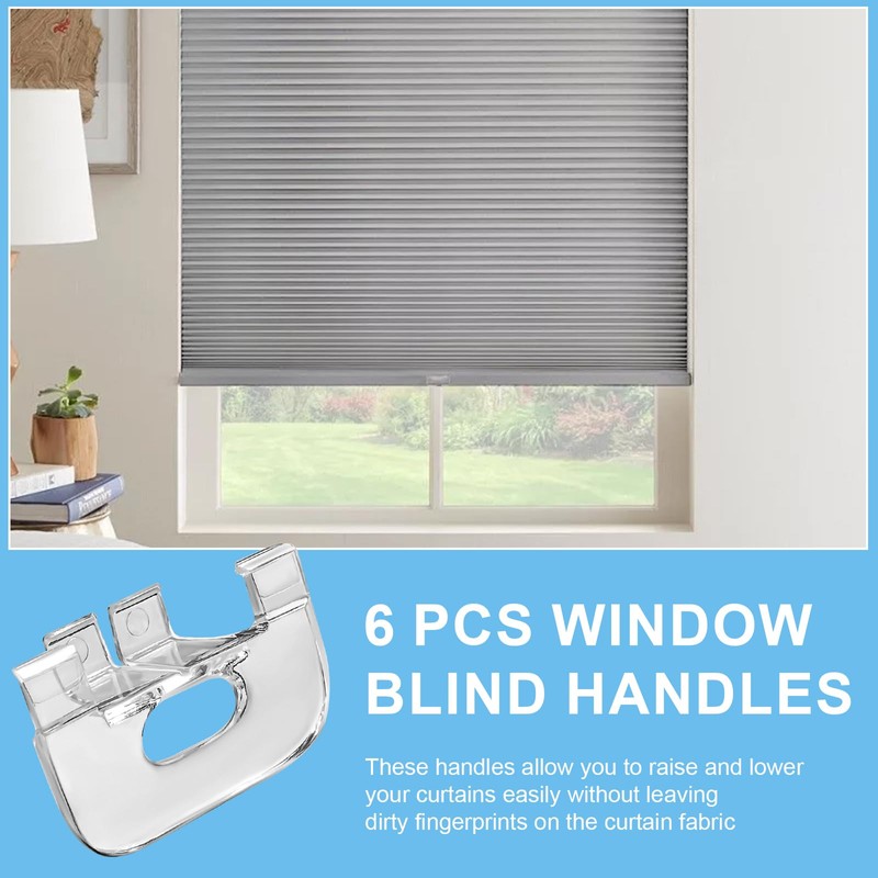 6 Pack Cordless Honeycomb Shade Lift Handles for Graber and