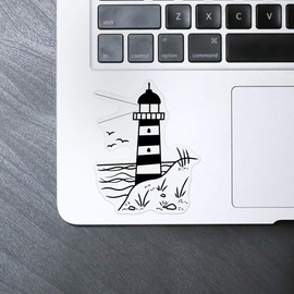 Medium 100mm 'Coastal Lighthouse Scene' Transparent/Clear Sticker Decal for Windows/Cars/Walls (DC00140905)