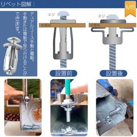 Rivet Nuts M6x25 Fixing Screws Petal Nuts Set of 20 Expansion Nuts Metal Screw Nuts Gypsum Board Anchor Turn Nuts Lightweight Expansion Screws DIY Metal Nut Kit for Thin Metals Fixtures