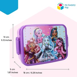 My sweety pop - Lunch Box - Monster High - For Kids - Nursery - School - Holiday - Meal - 16cm - For Girls - Purple/Pink - Gift Idea