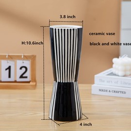 WEIDILIDU Black White Ceramic Vase Modern Home Decoration Porcelain Vase Black Vase (weididi 615)