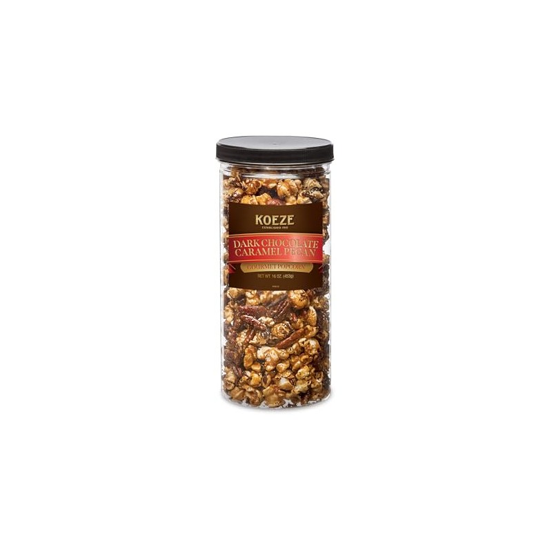Dark Chocolate Caramel Pecan Popcorn 16 oz. Tube