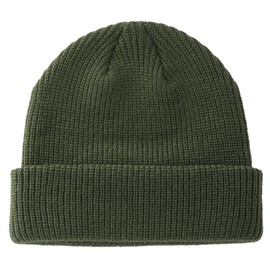 Connectyle Classic Men's Warm Winter Hats Acrylic Knit Cuff Beanie Cap Daily Beanie Hat, Army Green, One Size
