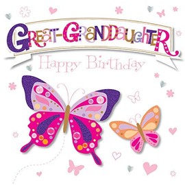Great-Granddaughter Happy Birthday Greeting Card by Talking Pictures Cards