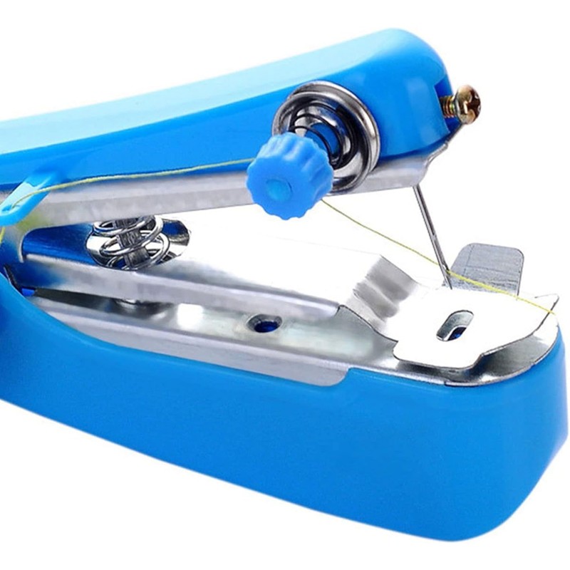 Blue Handheld Sewing Machine, Sewing Machines Portable Mini Manual Sewing