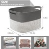 Grey & Dark Grey Cotton Rope Woven Storage Basket –