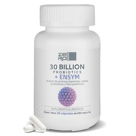 Probiótico 30 Billones  Enzimas digestivas - 30 Cápsulas                                                                                              