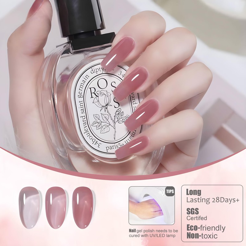 Vishine 16 ml Nagellack, semi-permanent, transparent, Gel, Jelly, Farbe transparent,