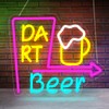 Rdutuok Dart Neon Sign Wall Decor Dartboard Neon Lights,Beer Neon