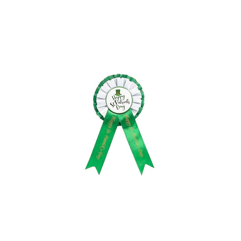 Green Irish Shamrock Rosette Badges St Patricks Day Accessories Fancy