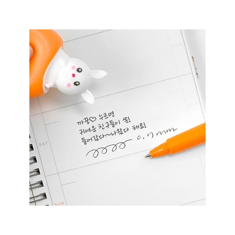 Peek-a-boo Carrot Rabbit Ballpoint Pen / 까꿍 당근 토끼 볼펜